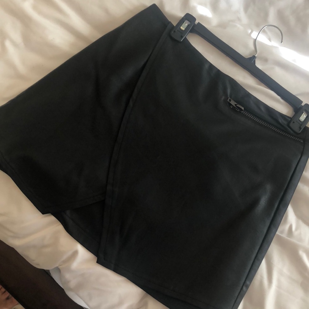 Black Leather Envelope Skirt